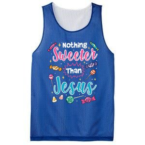 Nothing Sweeter Than Jesus Christian Faith Candy Meaningful Gift Mesh Reversible Basketball Jersey Tank