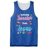 Nothing Sweeter Than Jesus Christian Faith Candy Meaningful Gift Mesh Reversible Basketball Jersey Tank