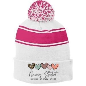 Nursing Student The Struggle for Success Stripe Pom Pom Beanie