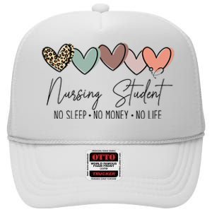 Nursing Student The Struggle for Success High Crown Mesh Back Trucker Hat