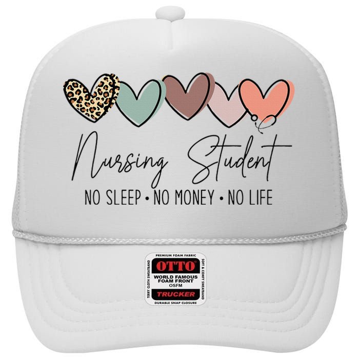 Nursing Student The Struggle for Success High Crown Mesh Back Trucker Hat