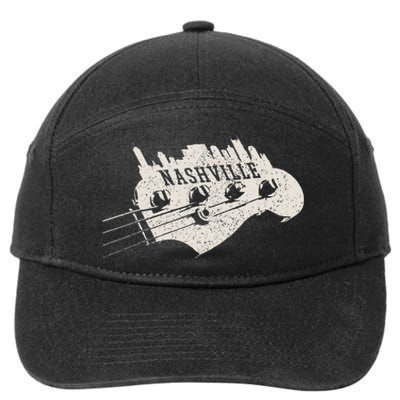 Nashville Skyline Tennessee Country Music City Vintage 7-Panel Snapback Hat