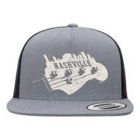 Nashville Skyline Tennessee Country Music City Vintage Flat Bill Trucker Hat