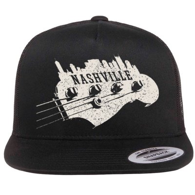 Nashville Skyline Tennessee Country Music City Vintage Flat Bill Trucker Hat