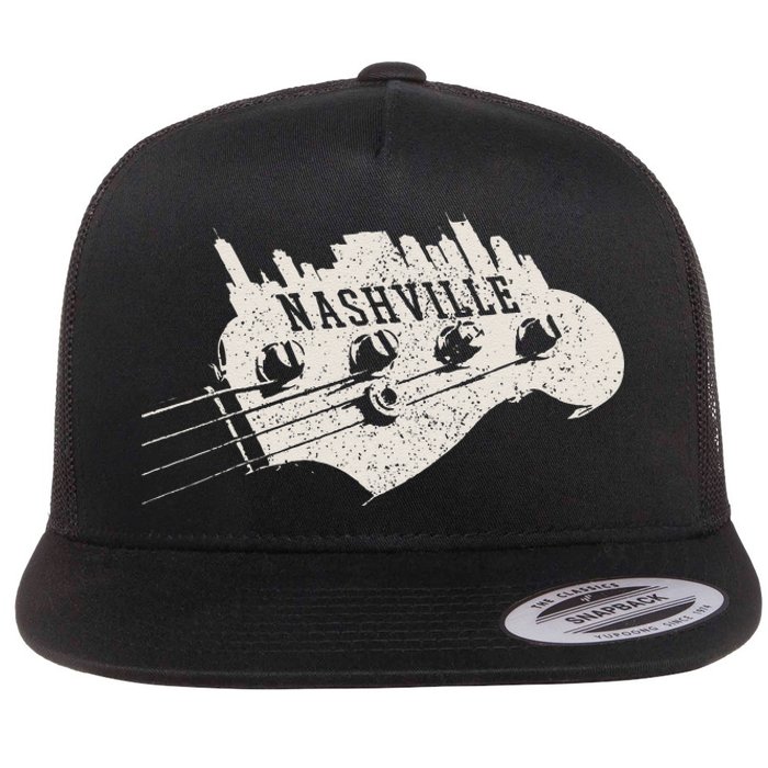 Nashville Skyline Tennessee Country Music City Vintage Flat Bill Trucker Hat