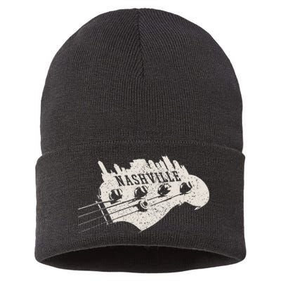 Nashville Skyline Tennessee Country Music City Vintage Sustainable Knit Beanie