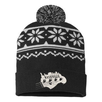 Nashville Skyline Tennessee Country Music City Vintage USA-Made Snowflake Beanie