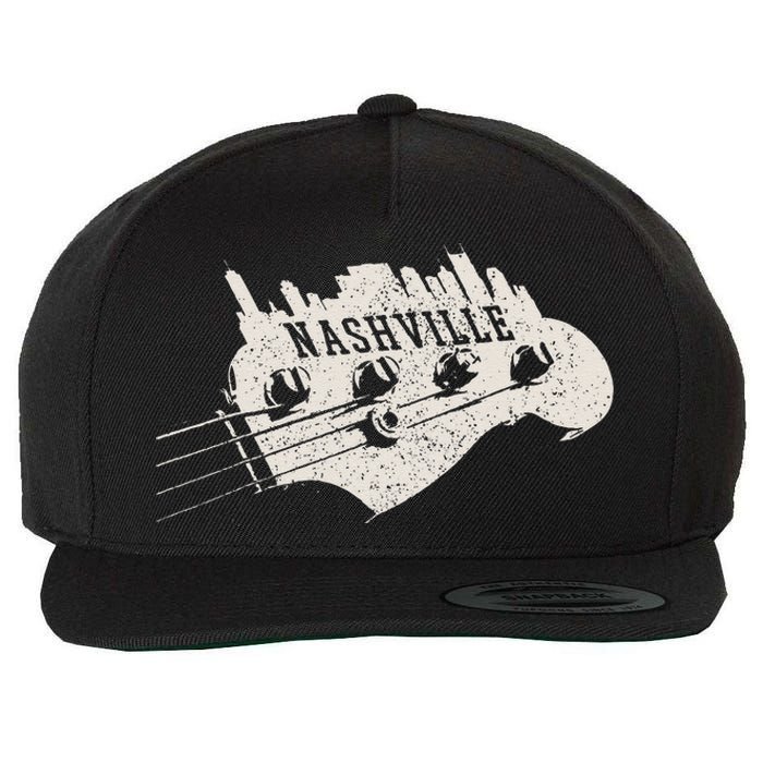 Nashville Skyline Tennessee Country Music City Vintage Wool Snapback Cap