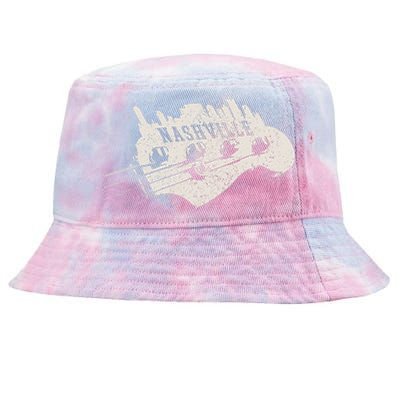 Nashville Skyline Tennessee Country Music City Vintage Tie-Dyed Bucket Hat