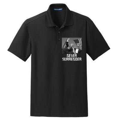 Never Surrender Trump Statement Shooting Pray For Trump Dry Zone Grid Polo