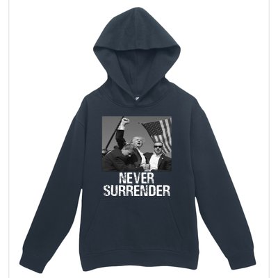 Never Surrender Trump Statement Shooting Pray For Trump Urban Pullover Hoodie