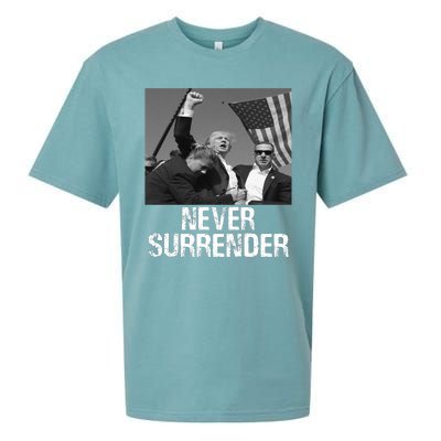 Never Surrender Trump Statement Shooting Pray For Trump Sueded Cloud Jersey T-Shirt