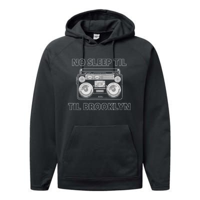 No Sleep Til Brooklyn Old School Boombox Performance Fleece Hoodie