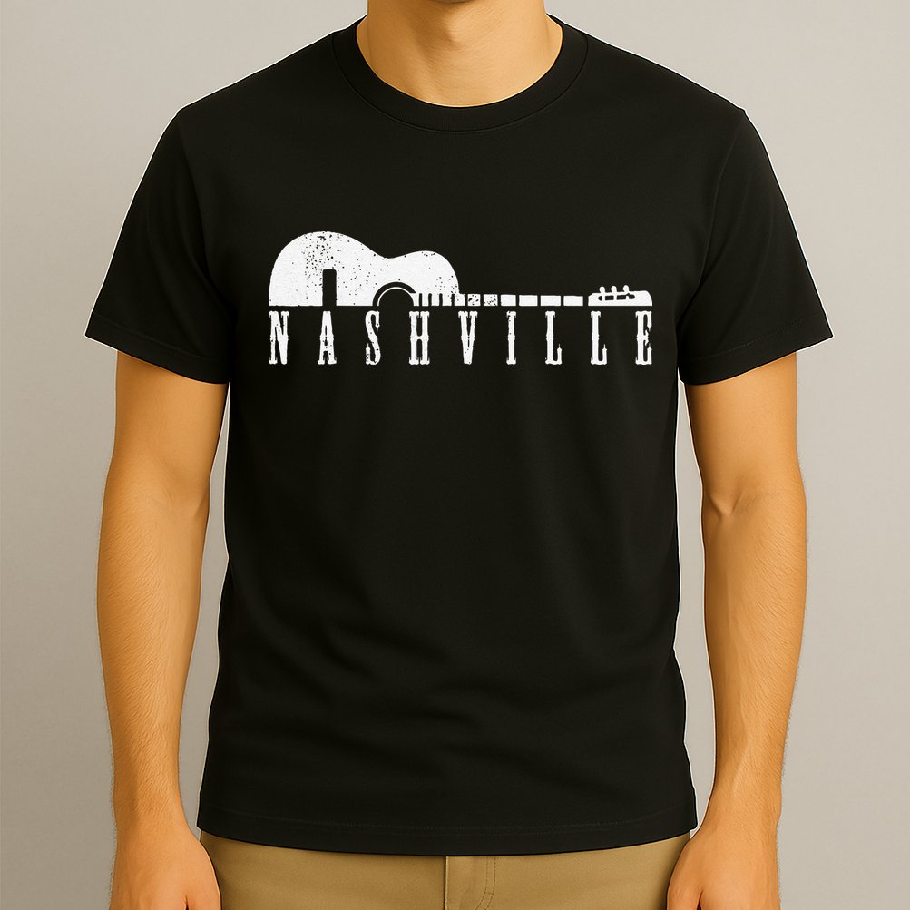 Nashville Skyline Tennessee Country Music Guitar Player T-Shirt