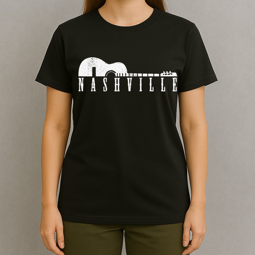 Nashville Skyline Tennessee Country Music Guitar Player T-Shirt