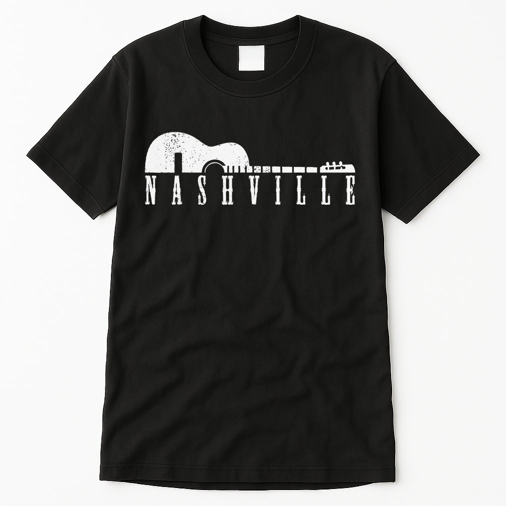 Nashville Skyline Tennessee Country Music Guitar Player Tall T-Shirt