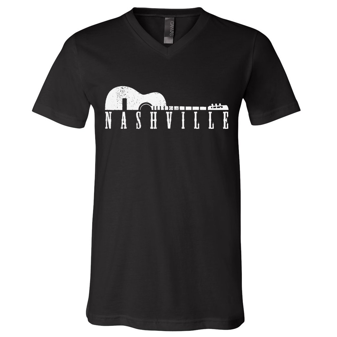 Nashville Skyline Tennessee Country Music Guitar Player V-Neck T-Shirt