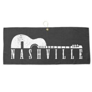 Nashville Skyline Tennessee Country Music Guitar Player Large Microfiber Waffle Golf Towel