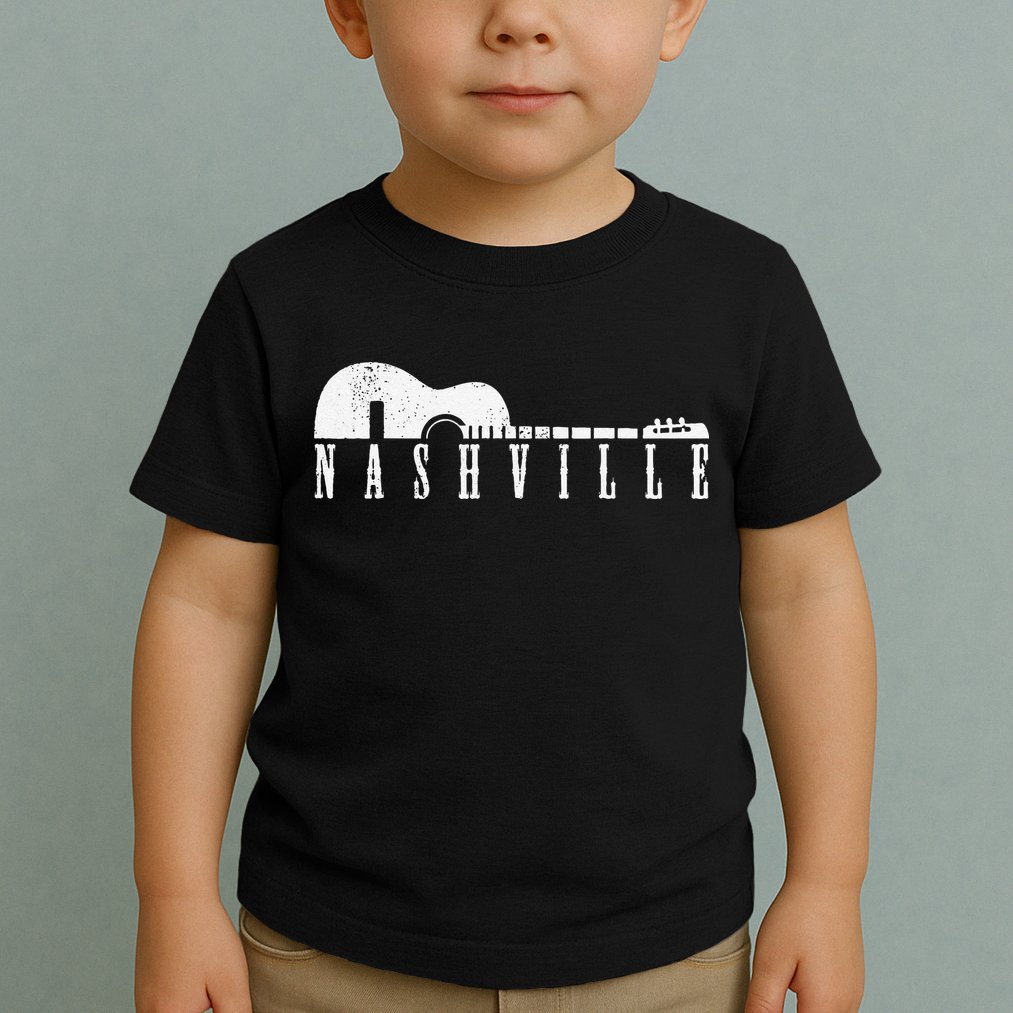 Nashville Skyline Tennessee Country Music Guitar Player Toddler T-Shirt