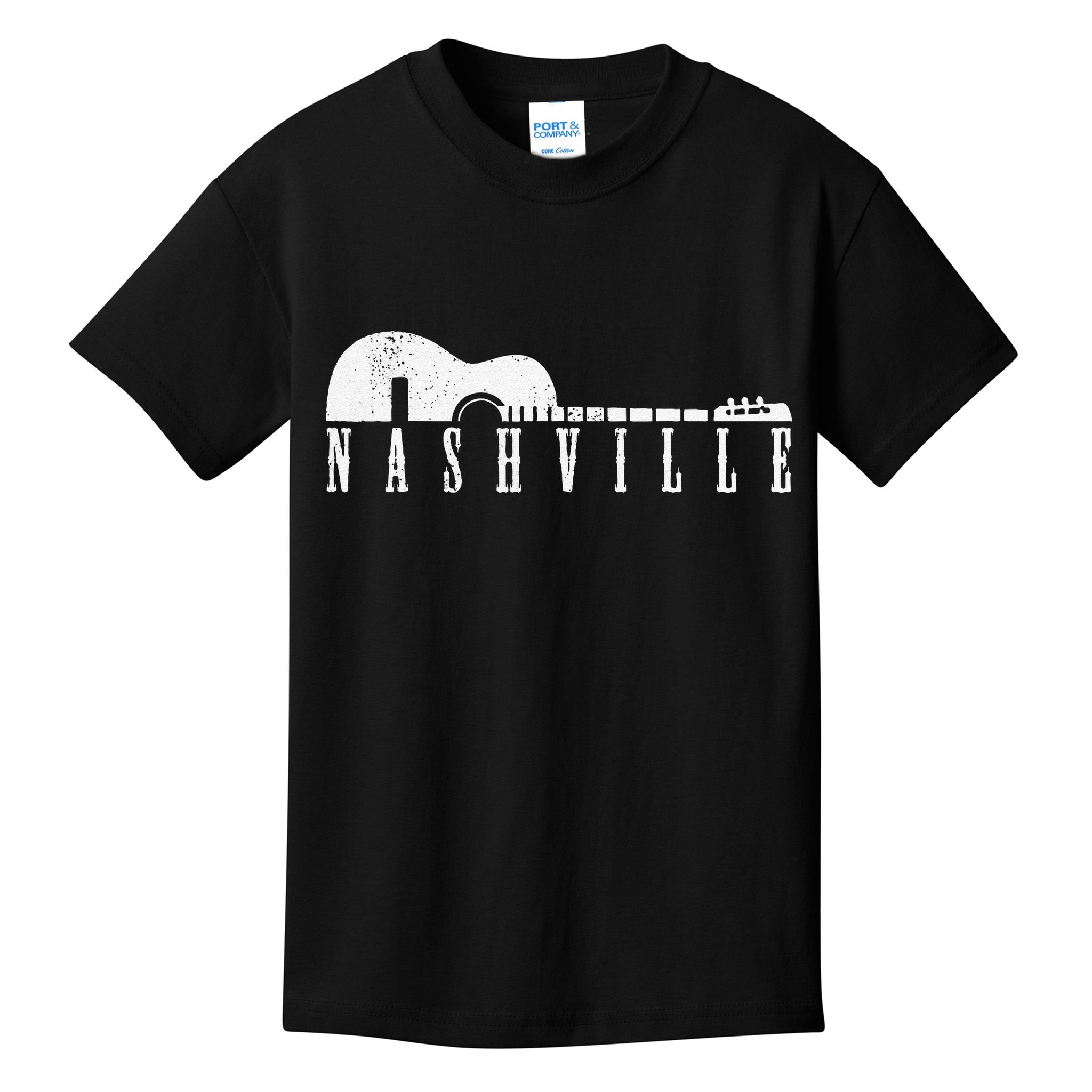 Nashville Skyline Tennessee Country Music Guitar Player Kids T-Shirt