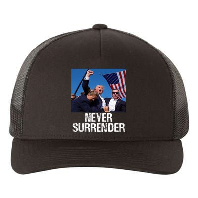 Never Surrender Trump Statement Shooting Pray For Trump Yupoong Adult 5-Panel Trucker Hat