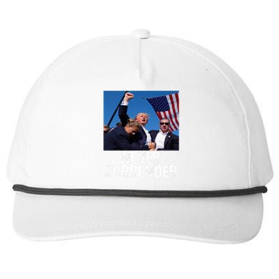 Never Surrender Trump Statement Shooting Pray For Trump Snapback Five-Panel Rope Hat