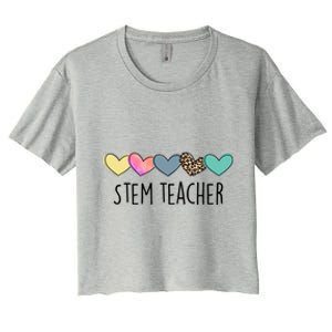 Novelty Stem Teacher Life Heart Stem Teacher Appreciation Gift Women's Crop Top Tee