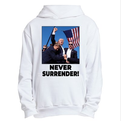 Never Surrender Trump Rally Shooting Donald Trump Statement Urban Pullover Hoodie