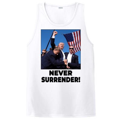 Never Surrender Trump Rally Shooting Donald Trump Statement PosiCharge Competitor Tank