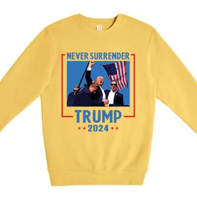 Never Surrender Trump 2024 Premium Crewneck Sweatshirt