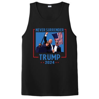 Never Surrender Trump 2024 PosiCharge Competitor Tank