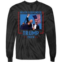 Never Surrender Trump 2024 Tie-Dye Long Sleeve Shirt