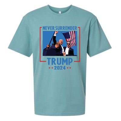 Never Surrender Trump 2024 Sueded Cloud Jersey T-Shirt