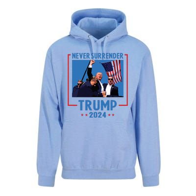 Never Surrender Trump 2024 Unisex Surf Hoodie