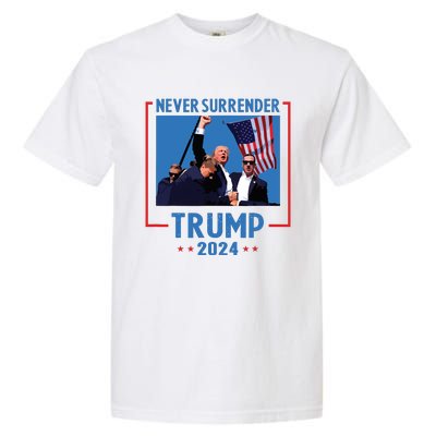 Never Surrender Trump 2024 Garment-Dyed Heavyweight T-Shirt