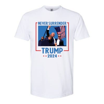 Never Surrender Trump 2024 Softstyle CVC T-Shirt