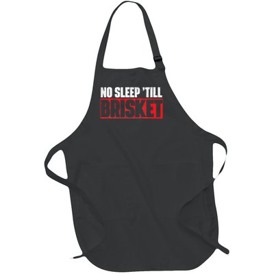 No Sleep Till Brisket Pitmaster BBQ Lover Smoker Grilling Full-Length Apron With Pockets