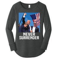 Never Surrender Trump Women's Perfect Tri Tunic Long Sleeve Shirt