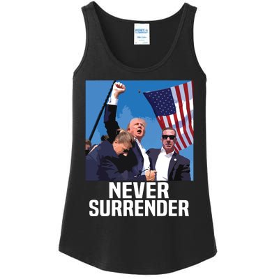 Never Surrender Trump Ladies Essential Tank