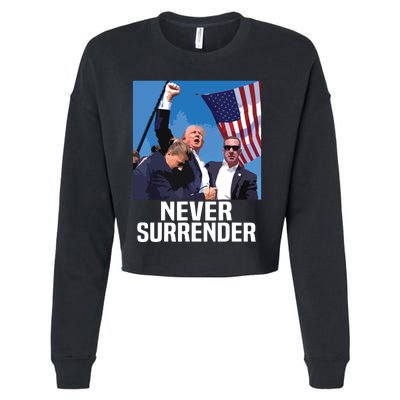 Never Surrender Trump Cropped Pullover Crew