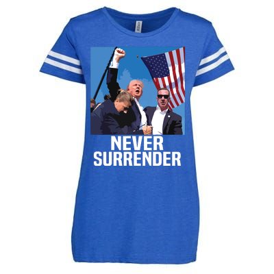 Never Surrender Trump Enza Ladies Jersey Football T-Shirt