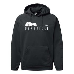 Nashville Skyline Tennessee Country Music Guitar Player Performance Fleece Hoodie