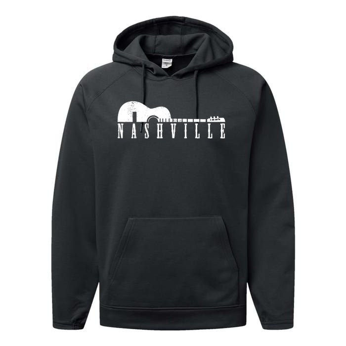 Nashville Skyline Tennessee Country Music Guitar Player Performance Fleece Hoodie