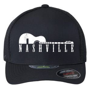 Nashville Skyline Tennessee Country Music Guitar Player Flexfit Unipanel Trucker Cap