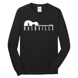 Nashville Skyline Tennessee Country Music Guitar Player Tall Long Sleeve T-Shirt