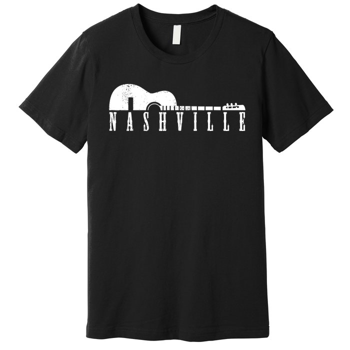 Nashville Skyline Tennessee Country Music Guitar Player Premium T-Shirt