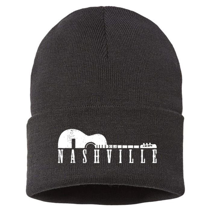 Nashville Skyline Tennessee Country Music Guitar Player Sustainable Knit Beanie