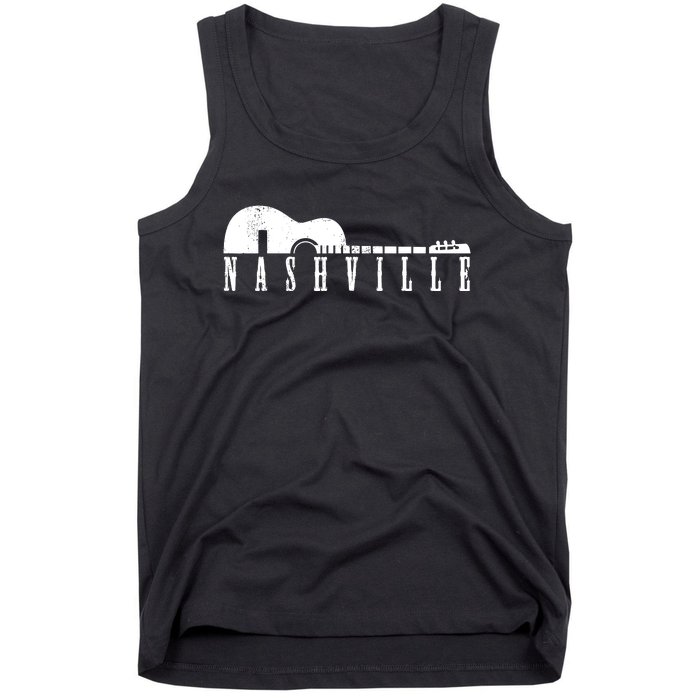 Nashville Skyline Tennessee Country Music Guitar Player Tank Top