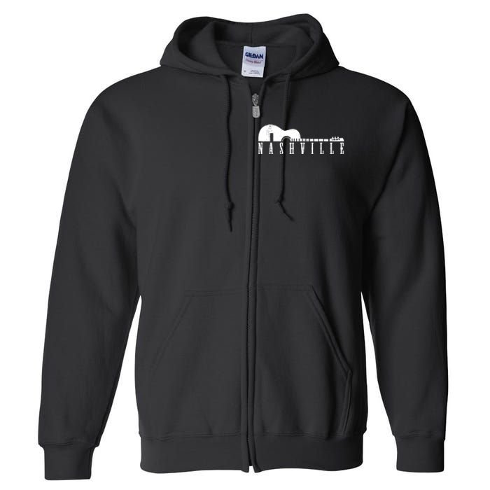 Nashville Skyline Tennessee Country Music Guitar Player Full Zip Hoodie