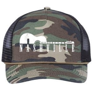 Nashville Skyline Tennessee Country Music Guitar Player Retro Rope Trucker Hat Cap